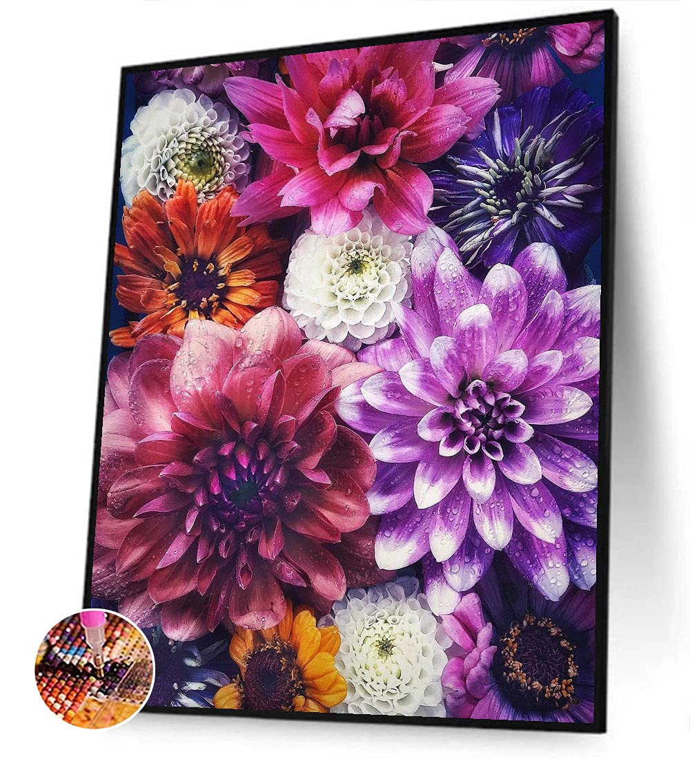 Amazon | ダイヤモンドアート 花 5dダイヤモンド塗装キット